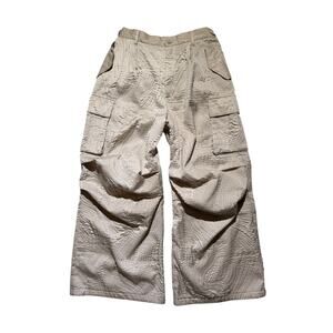 Textured wide leg cargo